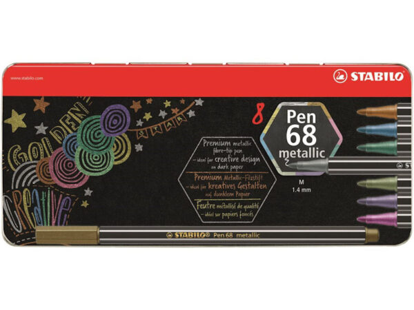 Stabilo Viltstift Pen 68 Metallic Blik A 8 Stuks