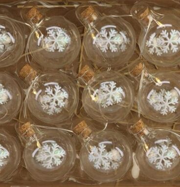 Streng Verlichting Ball Sneeuwvlok 12 LED Lampen Dia4x150cm Exclusief Batterijen