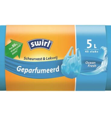 Swirl Pedaalemmerzak Geparfumeerd Met Handvat 5 Liter Rol A 45 Zakken Voor 80%