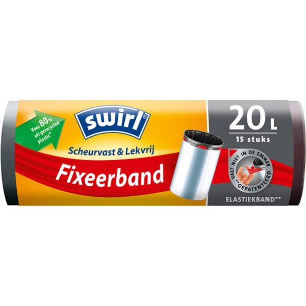 Swirl Pedaalemmerzak Met Elastische Fixeerband 20 Liter Rol A 10 Zakken