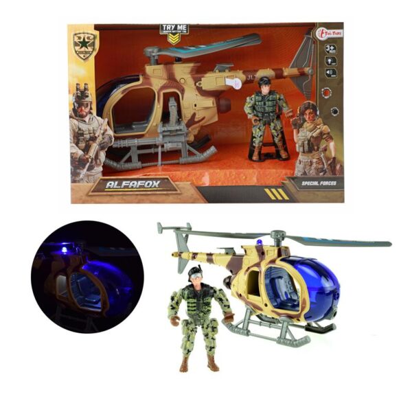 Toi Toys Alfafox Helikopter Militair Frictie + Licht En Geluid