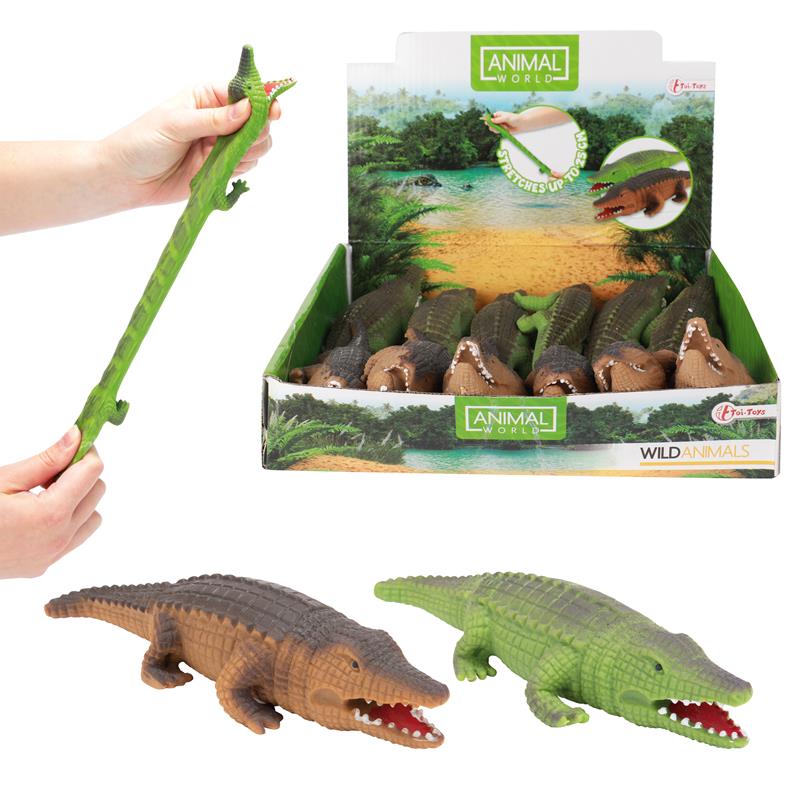 Toi Toys Animal World Levensechte Krokodil Rekbaar 18cm