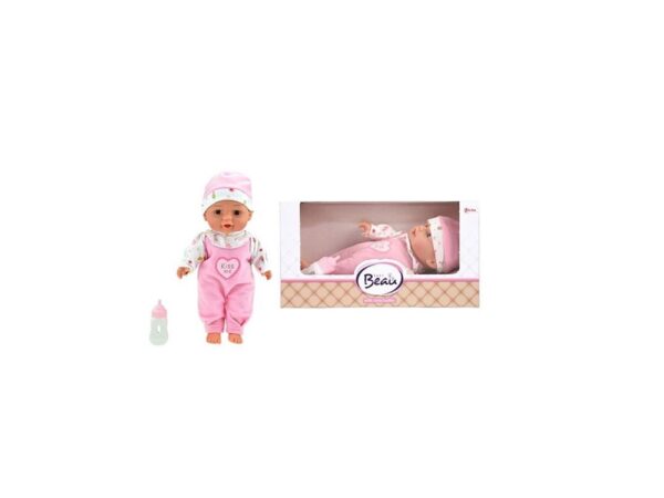 Toi Toys Beau Liggende Babypop Met Flesje Roze/wit 30cm