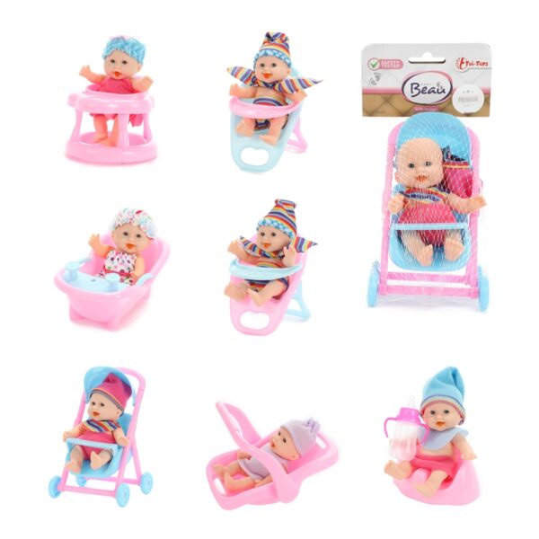 Toi Toys Beau Mini Babypop 12cm -zittend