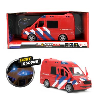 Toi Toys Cars&Trucks Brandweerbus Frictie Met Licht En Geluid 21cm
