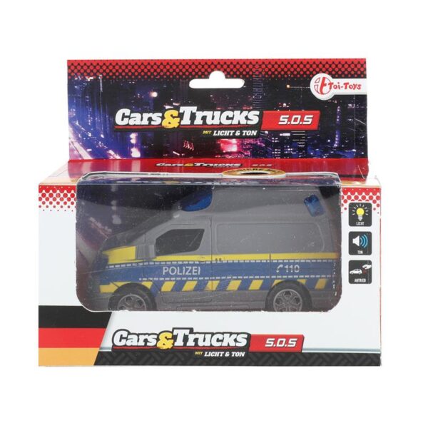 Toi Toys Cars&Trucks Politiebus 12cm Frictie Met Licht En Geluid (Duitse Versie)