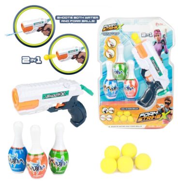 Toi Toys Foam StrikeX Set Waterpistool + 5 Ballen En 3 Kegels