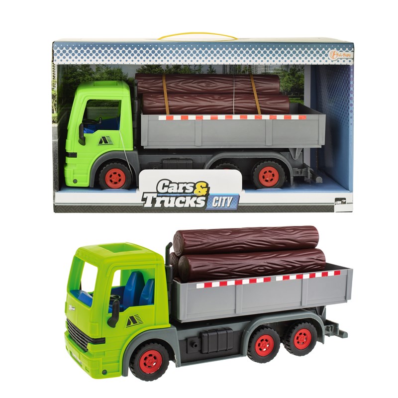 Toi Toys Frictie Vrachtwagen Met Boomstammen Groen 33cm