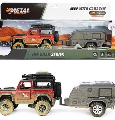 Toi Toys Jeep Pull Back Met Caravan 30cm