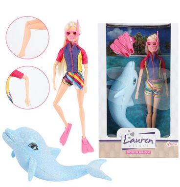 Toi Toys Lauren Tienerpop Duikster Met Glitter Dolfijn