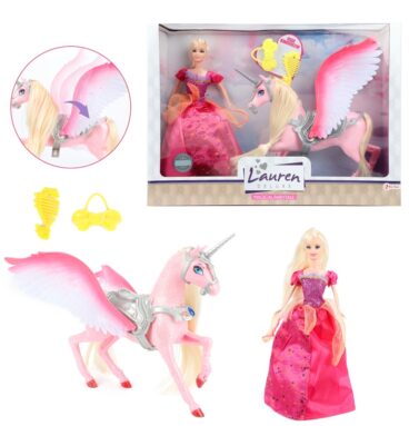 Toi Toys Lauren Tienerpop Prinses Met Glitter Paard En Accessoires