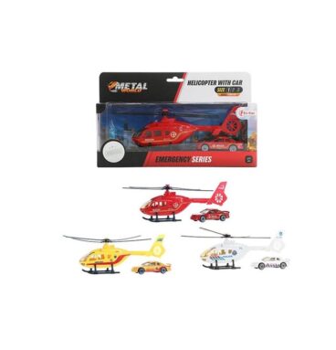 Toi Toys METAL Helikopter Met Auto Van Metaal