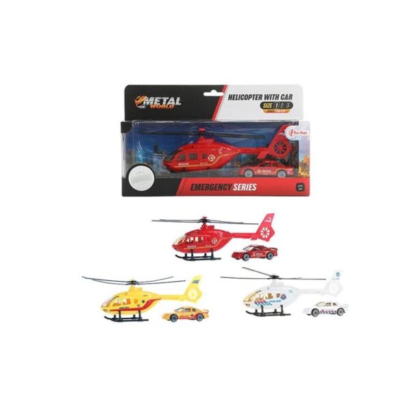 Toi Toys METAL Helikopter Met Auto Van Metaal