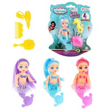 Toi Toys Mermaids Zeemeerminpop 12cm Met 2 Kammetjes