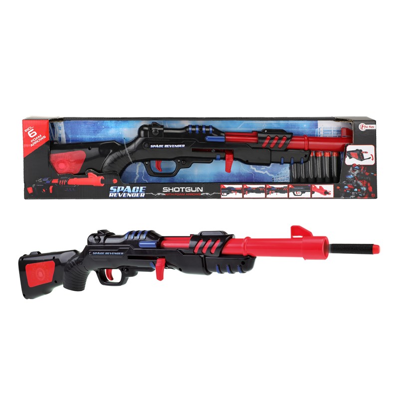 Toi Toys Militaire Shotgun Zwart/rood Met 6 Foampijlen