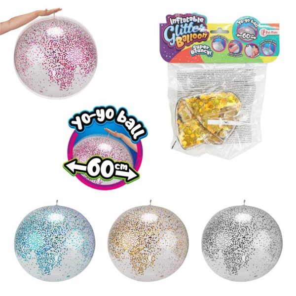 Toi Toys Opblaasbare Glitterballon Tot Max. Ø60cm