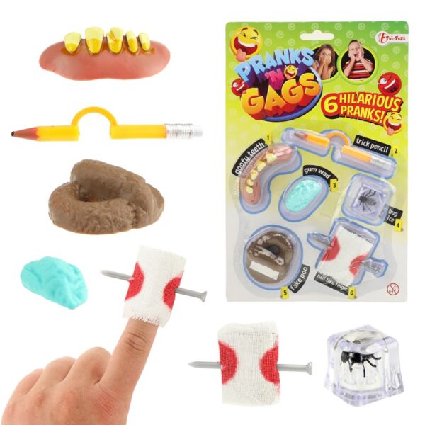 Toi Toys PRANKS N GAGS Fopartikelen -6stuks Op Kaart