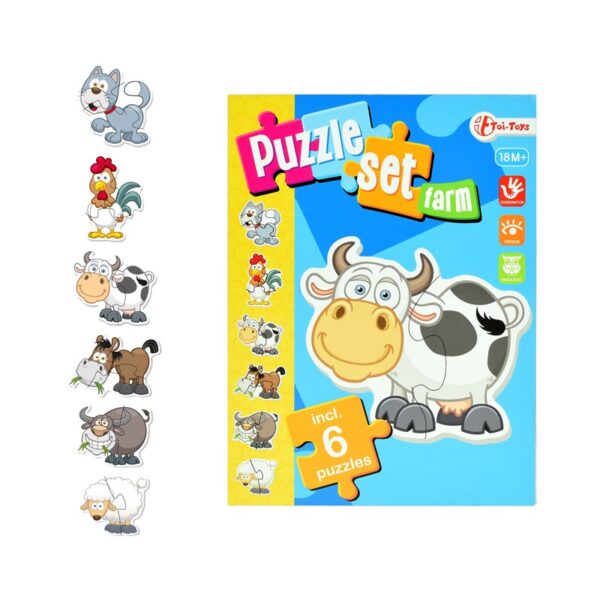 Toi Toys Puzzelset Boerderij Met 6 Puzzels