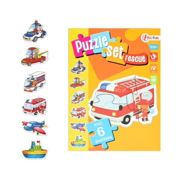 Toi Toys Puzzelset Hulpdiensten Met 6 Puzzels