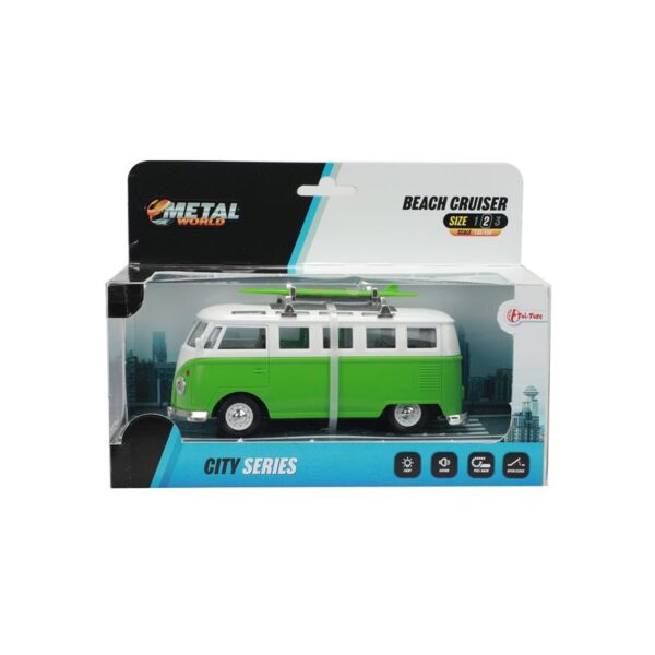 Toi Toys Retro Bus Surf Party Pull Back + Licht En Geluid