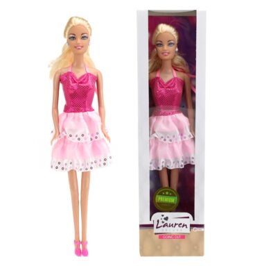 Toi Toys Tienerpop Lauren In Roze Halterjurk 29cm
