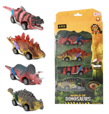 Toi Toys World Of Dinosaurs 4 Dino-auto&apos;s Pull Back