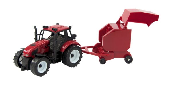 Tractor Frictie Met Balenmaker 37cm. Rood Of Groen. In Vensterdoos