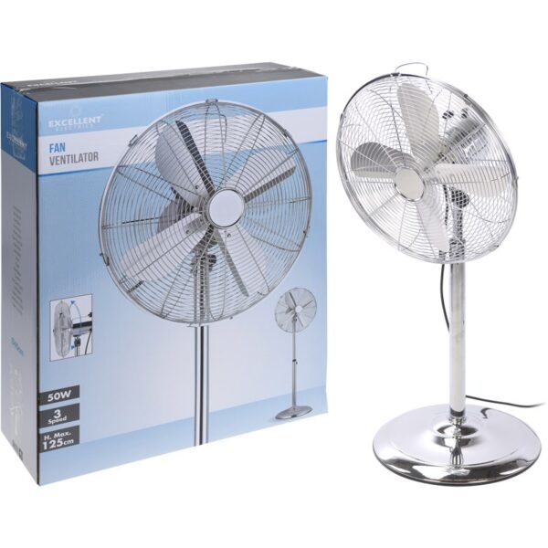 Ventilator Staand Chroom Ø40cm Met 3 Snelheden