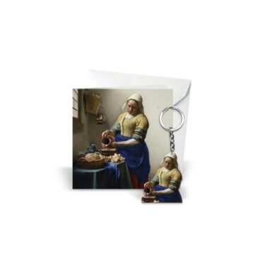 Vermeer Het Melkmeisje Giftcard Met Sleutelhanger Van Hout