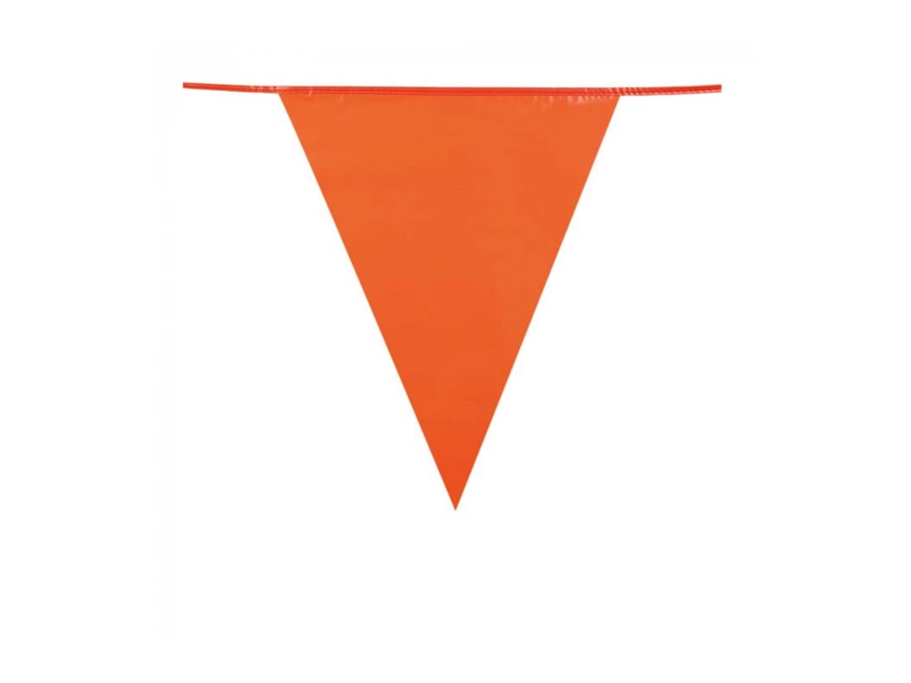 Vlaggenlijn Oranje Mini 10m 20x16cm Doos A 24st Kunststof