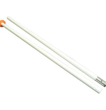 Vlaggenstok Aluminium 200cm Deelbaar (2x100cm) Wit Met Oranje Knop
