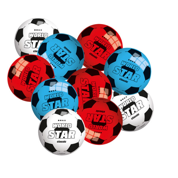 Voetbal World Star (carbidbal) 22cm Zak A 10 Stuks Mixed Kleuren